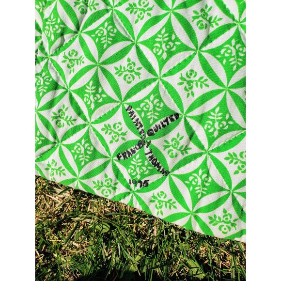 Hand Stitched Vintage Quilt, Hand Painted Design Heraldic Lion Coat of Arms - Picture 6 of 8